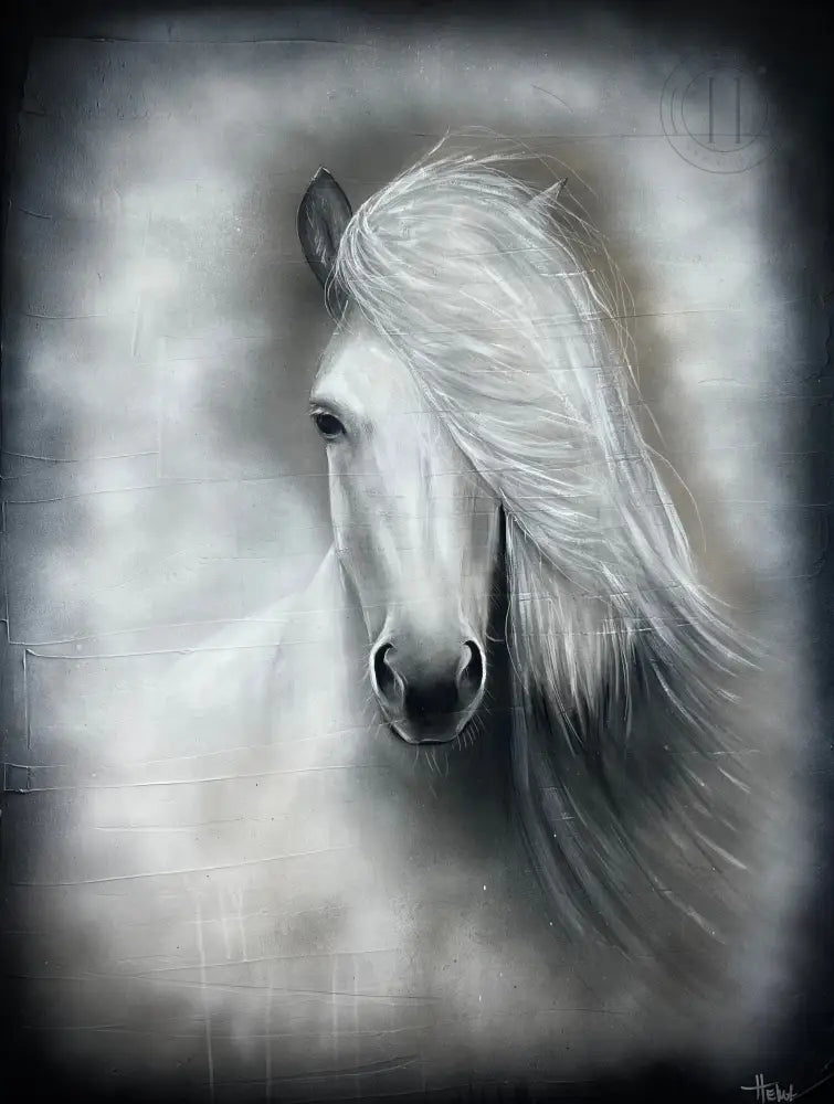 Grár Hestur - 100X120 Cm