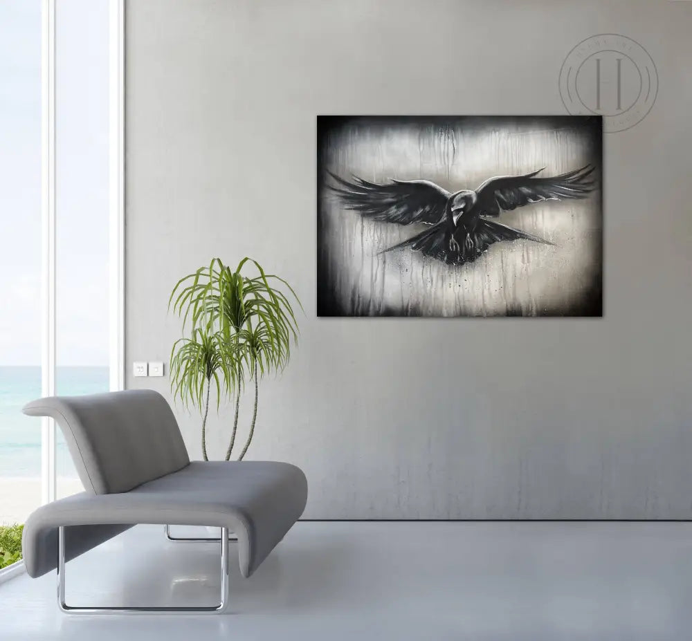 Hrafn Á Flugi 90X100 Cm