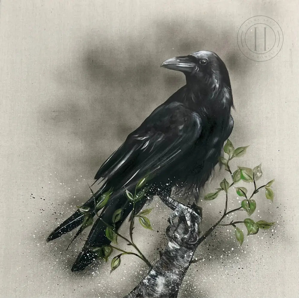 Hrafn Á Grænni Grein - 80X80 Cm