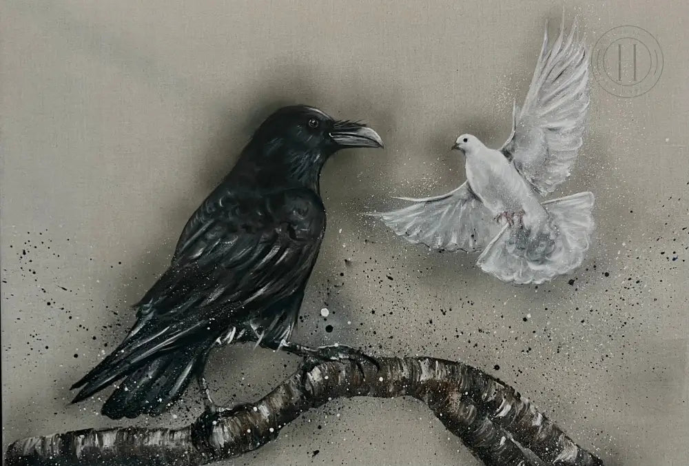 Hrafn Og Dúfa - 70X100 Cm