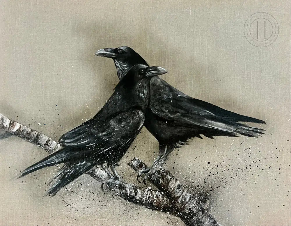 Hrafnar Á Grein - 80X100