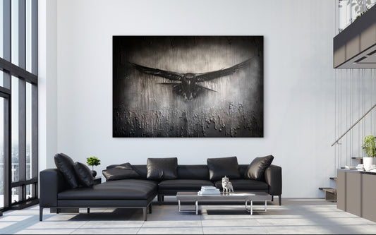 Hrafn á flugi-  150 x 180 cm
