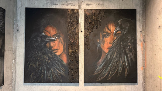Í skugga hrafnanna - hver mynd er 100 x 140 cm