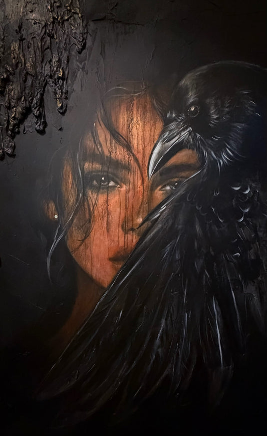 Í skugga hrafnsins -100 x 140 cm