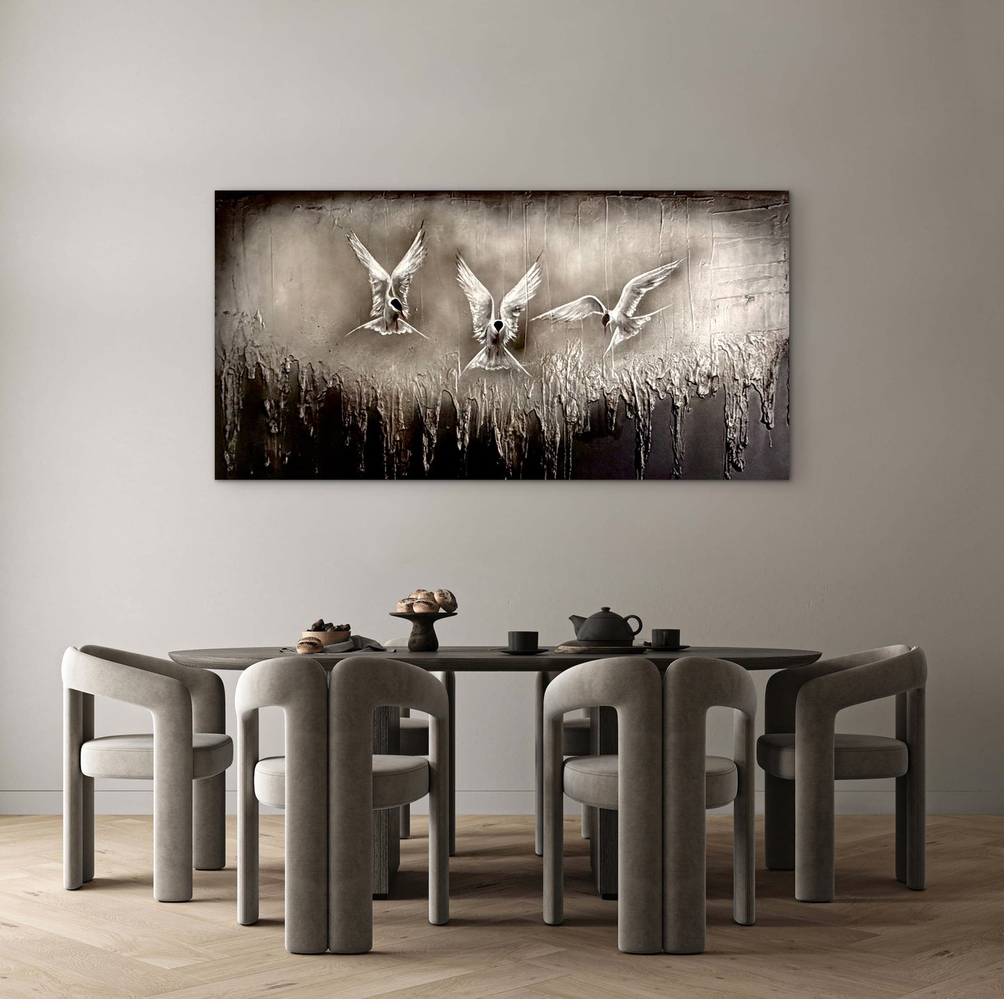 Þrjár kríur - 80 x 160 cm