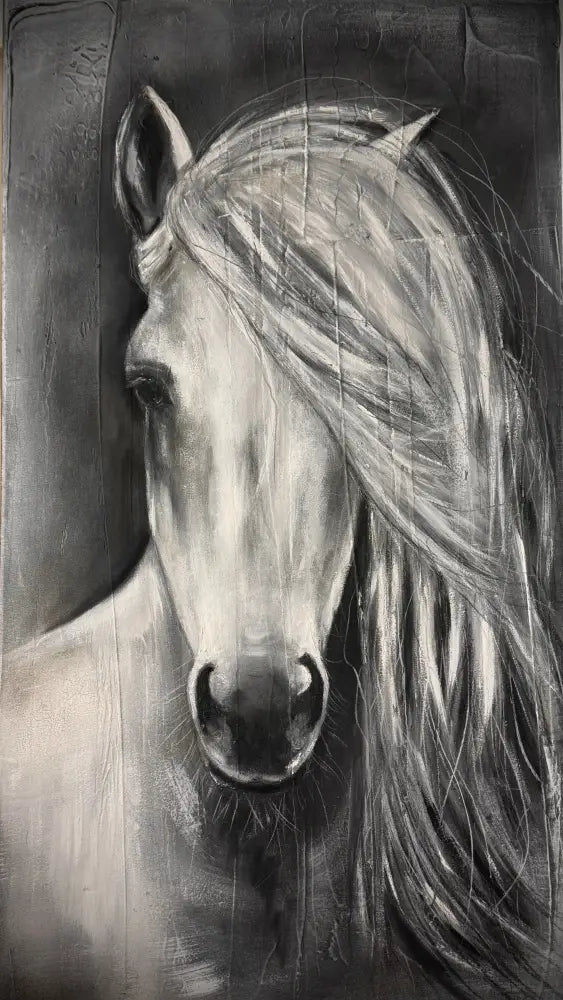 Grár hestur - 50 x 90 cm