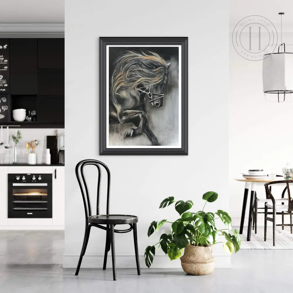 Nr 49 - Hestur - 50 x 70 cm - Takmarkað upplag