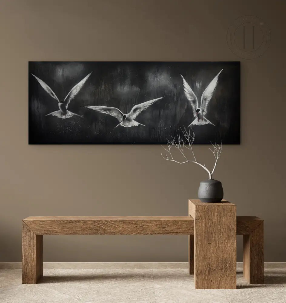 Þrjàr kríur - 50 x 130 cm